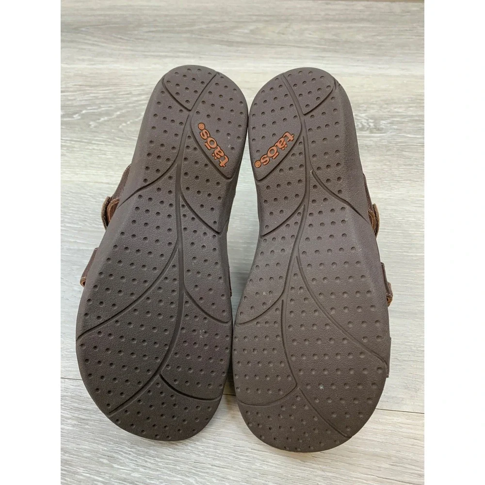 Taos Fortune Brown Leather Gemstone Strappy Sandals Women's 6 Comfort Shoes